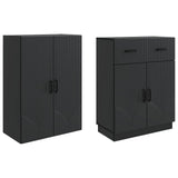 Cabinet Set 2 pcs Black Engineered Wood 3416827