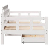 Daybed with Drawers without Mattress White 80x200 cm Solid Wood 3302123