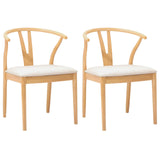 Dining Chair 2 pcs Natural and Light Solid Rubber Wood 42020413
