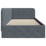 Corner Bed Frame with Headboard Dark Grey 100 x 200 cm Velvet 42016544