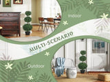Set of 2 Decorative Artificial Trees, Topiary Ball-shaped Boxwood Trees in Pot, Fake Plants for Home T3398P343145