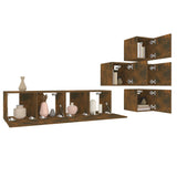 6 Piece TV Cabinet Set Smoked Oak Engineered Wood 3120299