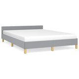 Bed Frame without Mattress Light Grey Full Fabric 347453
