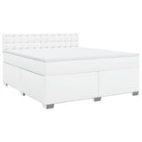 Box Spring Bed with Mattress White 180x200 cm Faux Leather 3286133