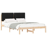 Bed Frame with Upholstered Headboard Black 160 x 200 cm 877826