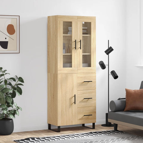 Highboard Sonoma Oak 69.5x34x180 cm Engineered Wood 3198492