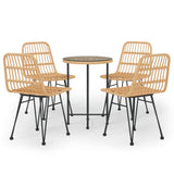 ZNTS 5 Piece Garden Dining Set Poly Rattan 3157839