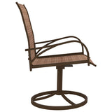 312278 Garden Swivel Chairs 2 pcs Textilene and Steel Brown