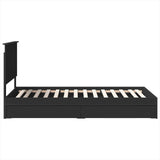 Storage Bed with Headboard Black 100 x 200 cm Engineered Wood 3411237