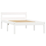 Bed Frame without Mattress White Solid Pine Wood 100x200 cm 283185