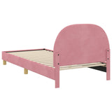 Children's Bed Frame with Headboard Pink 90 x 190 cm Velvet 42011011