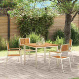 Garden Chair 4 pcs Solid Teak Wood and Stainless Steel 42006204