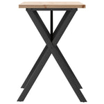 ZNTS Dining Table X-Frame 80x50x75.5 cm Solid Wood Pine and Steel 3282760