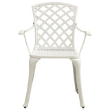 ZNTS Garden Chairs 4 pcs Cast Aluminium White 315575