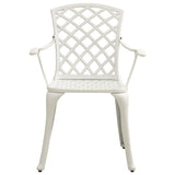 Bistro Set White Cast Aluminium Small Ergonomic Bistro Set 315593