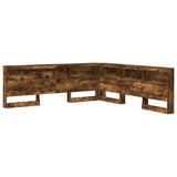 Storage Headboard with Shelf Smoked Oak 200 cm Engineered Wood 3335473