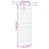 Sliding Door NARVIK Natural and Black 85 x 210 cm 3445265