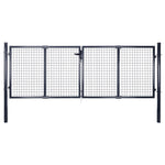 ZNTS Mesh Garden Gate Galvanised Steel 289x75 cm Grey 143362