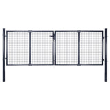 ZNTS Mesh Garden Gate Galvanised Steel 289x75 cm Grey 143362