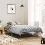 Metal Bed Frame without Mattress with Headboard White 100x200cm 376546