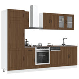 8 Piece Kitchen Cabinet Set Kalmar Brown Oak Engineered Wood 3314798