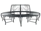 Tree Bench 8-Seater 160 x 89 cm Steel Black Round 42029523