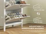 Modern Two-Drawer Shoe Cabinet - White T3398P343096