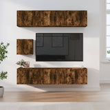 7 Piece TV Cabinet Set Smoked Oak Engineered Wood 3188667