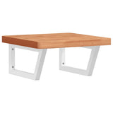 Basin Shelf Wall Mounted Steel and Solid Wood Beech 3302430