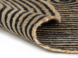 Handmade Rug Jute with Spiral Design Black 150 cm 133721
