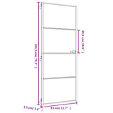 Interior Door Slim Golden 83x201.5 cm Tempered Glass and Aluminium 155137