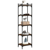 Bookcase 5-Tier Brown Oak 40x30x154 cm Engineered Wood 837641
