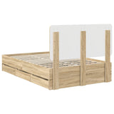 Bed Frame with Drawer Sonoma Oak 120 x 190 cm Engineer Wood 3412618