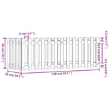 Garden Raised Bed with Fence Design Black 150x50x50 cm Solid Wood Pine 832494