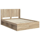 Bed Frame with Storage and Headboard Sonoma Oak 150 x 200 cm 3413839