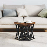 Nesting Side Table 3 pcs Smoked Oak Engineered Wood and Steel 868257