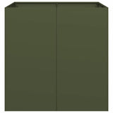 Planter Olive Green 80x80x80 cm Steel 860783