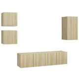 5 Piece TV Cabinet Set Sonoma Oak Engineered Wood 3079010