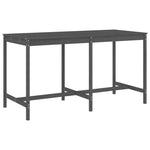 9 Piece Garden Bar Set Grey Solid Wood Pine 3157789