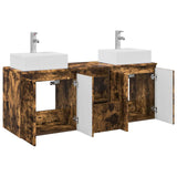 Bathroom Cabinet Set 3 pcs Smoked Oak 49.5 x 41 x 62.5 cm 3405652