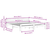 Bed Frame without Mattress Wax Brown 200x200 cm Solid Wood Pine 855462