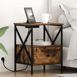 Bedside Cabinet Smoked Oak 41.5 x 40.5 x 55 cm Engineered Wood 859554