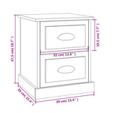 Bedside Cabinets 2 pcs Concrete Grey 39x39x47.5 cm Engineered Wood 816153
