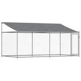 Dog Cage with Roof and Door Grey 4x2x2 m Galvanised Steel 3209568