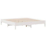 Bookcase Bed without Mattress White 180x200 cm Super King Solid Wood Pine 3322901