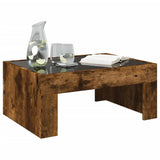 Coffee Table with Infinity LED Smoked Oak 70x50x30 cm 847613