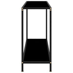 ZNTS Console Table Black 120x35x75 cm Tempered Glass 322840