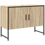 Bathroom Furniture Set with Shelf 3 pcs Brown Engineered wood 3345146