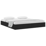 Storage Bed with Headboard Black 180 x 200 cm Fabric 3370051