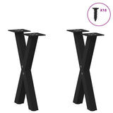 Coffee Table Legs X-Shaped 2 pcs Black 38x cm Steel 4012892